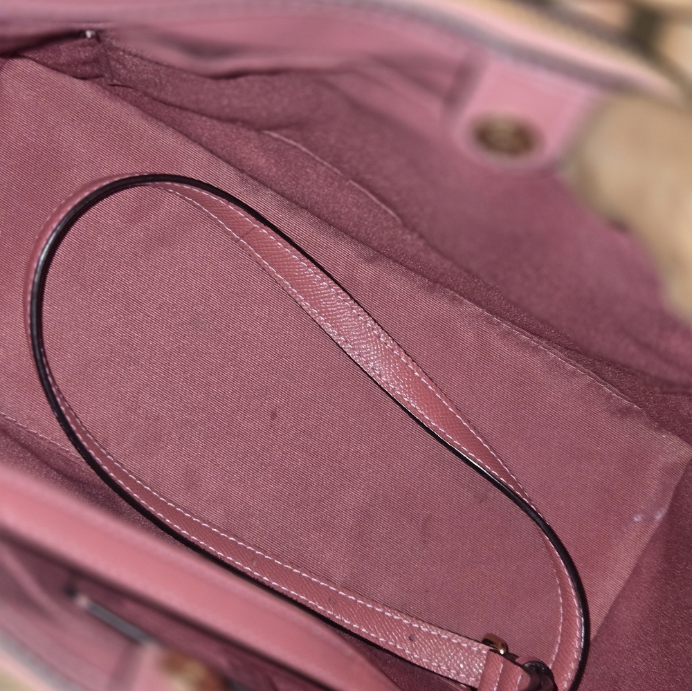Coach Pink Leather Tote Bag - Picture 4 of 10